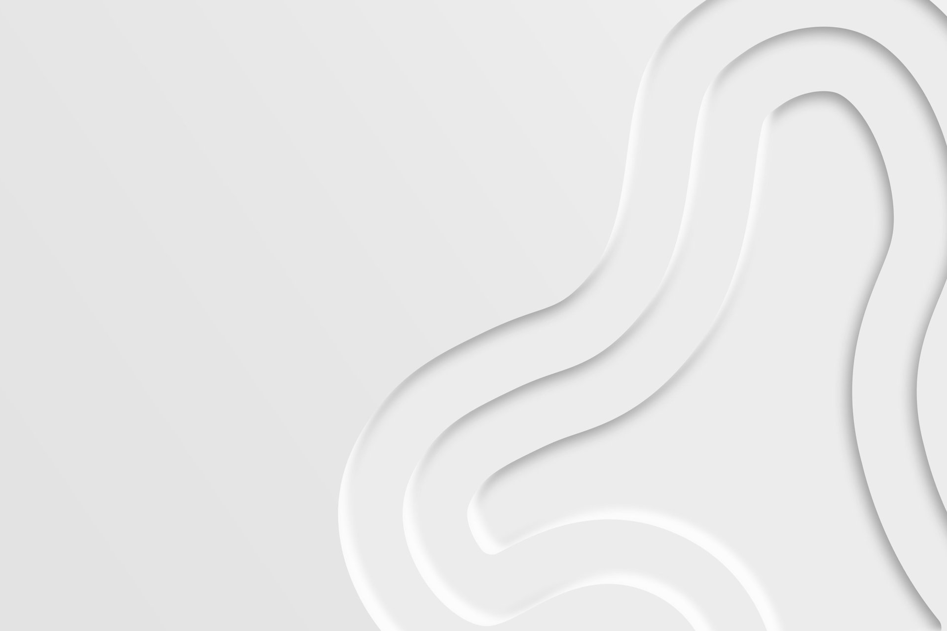 Abstract white and gray wavy lines creating layered curved patterns on a light background
