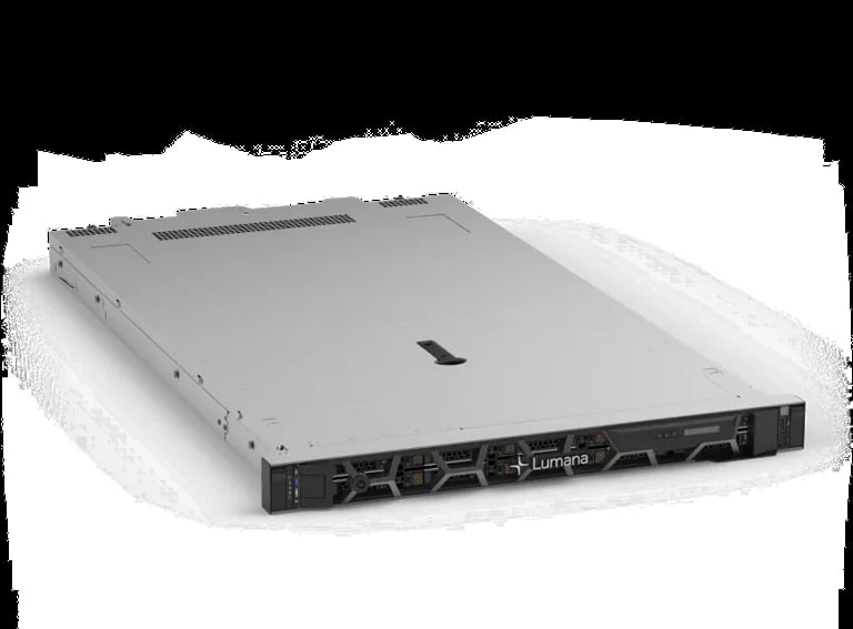 Dell EMC Lumina server hardware with white chassis and black front panel